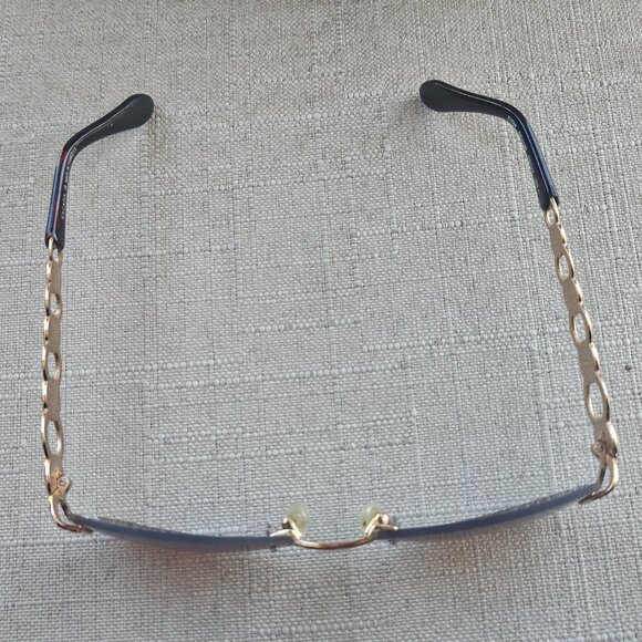 Vintage Escada Women Rimless Sunglasses E1198 Eyeglasses Gold Frame